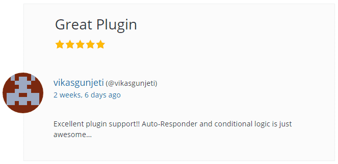 plugin reviews example: praise review